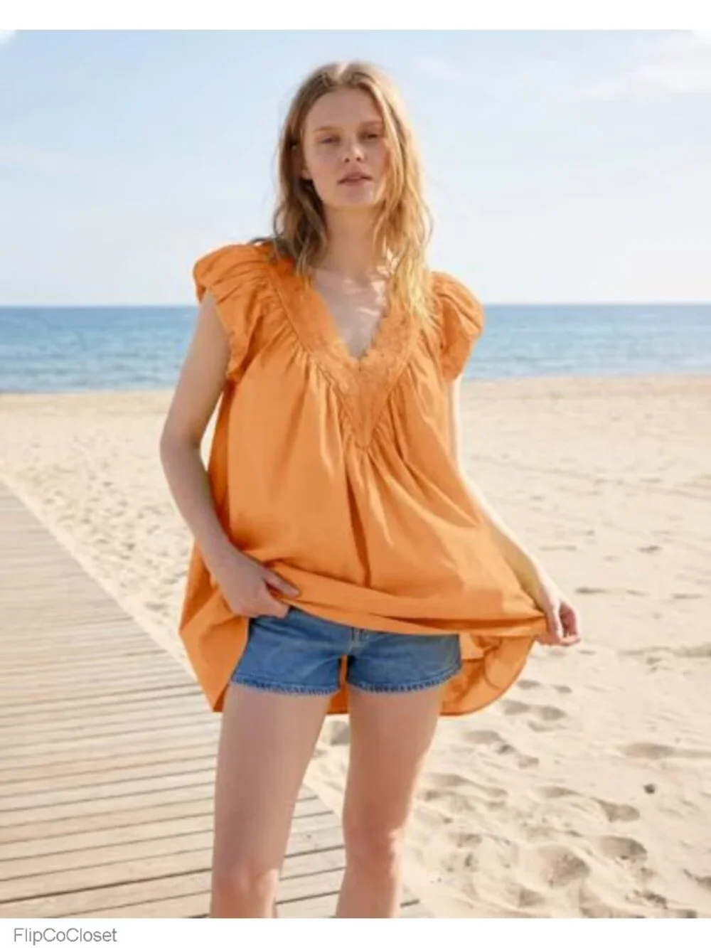 Boho Tunic Dress Oversized Flowy Beach Cover Up with Pockets_2